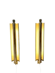 Art Deco Extra Large Pair of Wall Lights or Sconces France, 1930s